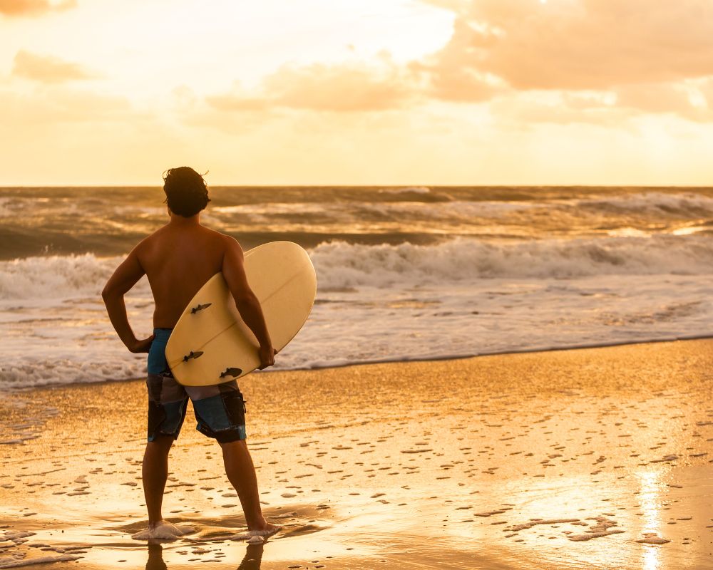 surfer man sunrise