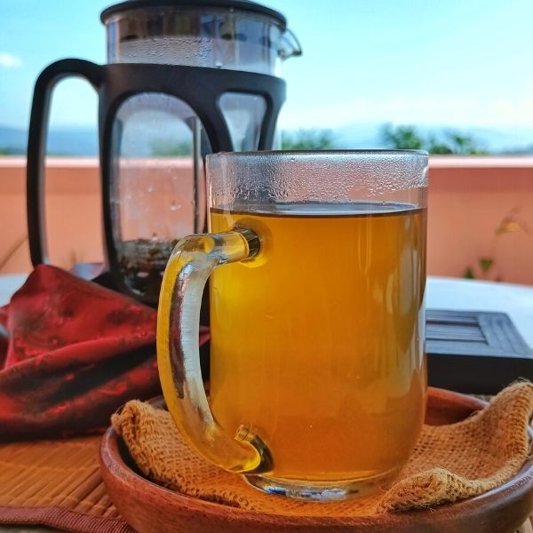 yerba mate tea brewed with French press