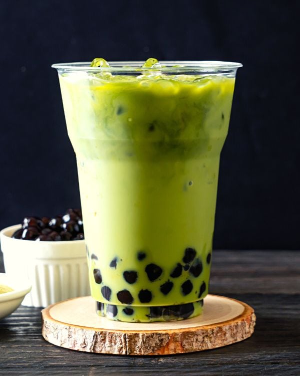 bubble tea with green tea