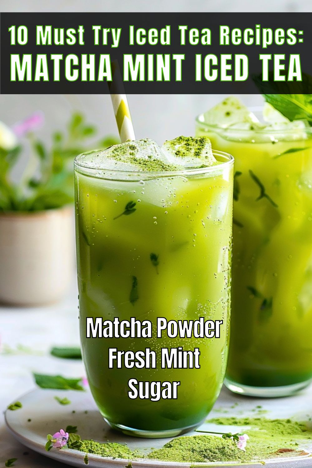 Iced Tea Recipes Matcha Mint Iced Tea