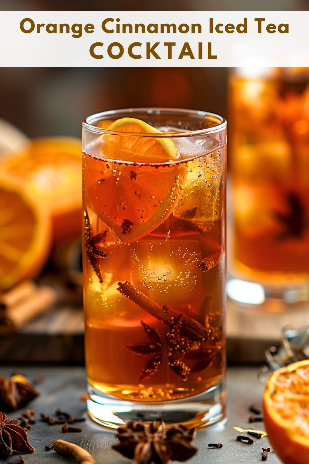 Orange Cinnamon Iced Tea Cocktail