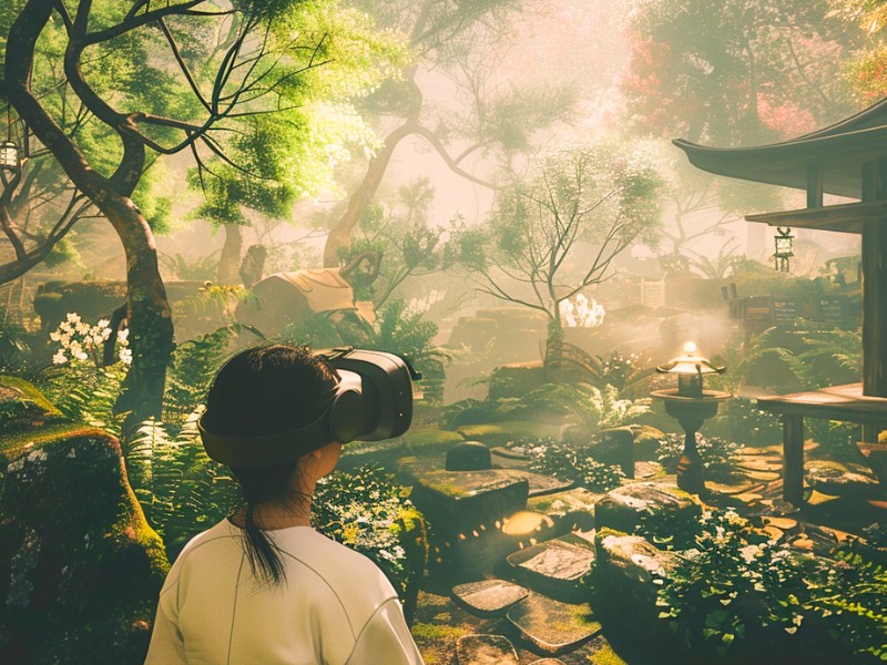 virtual reality tea garden